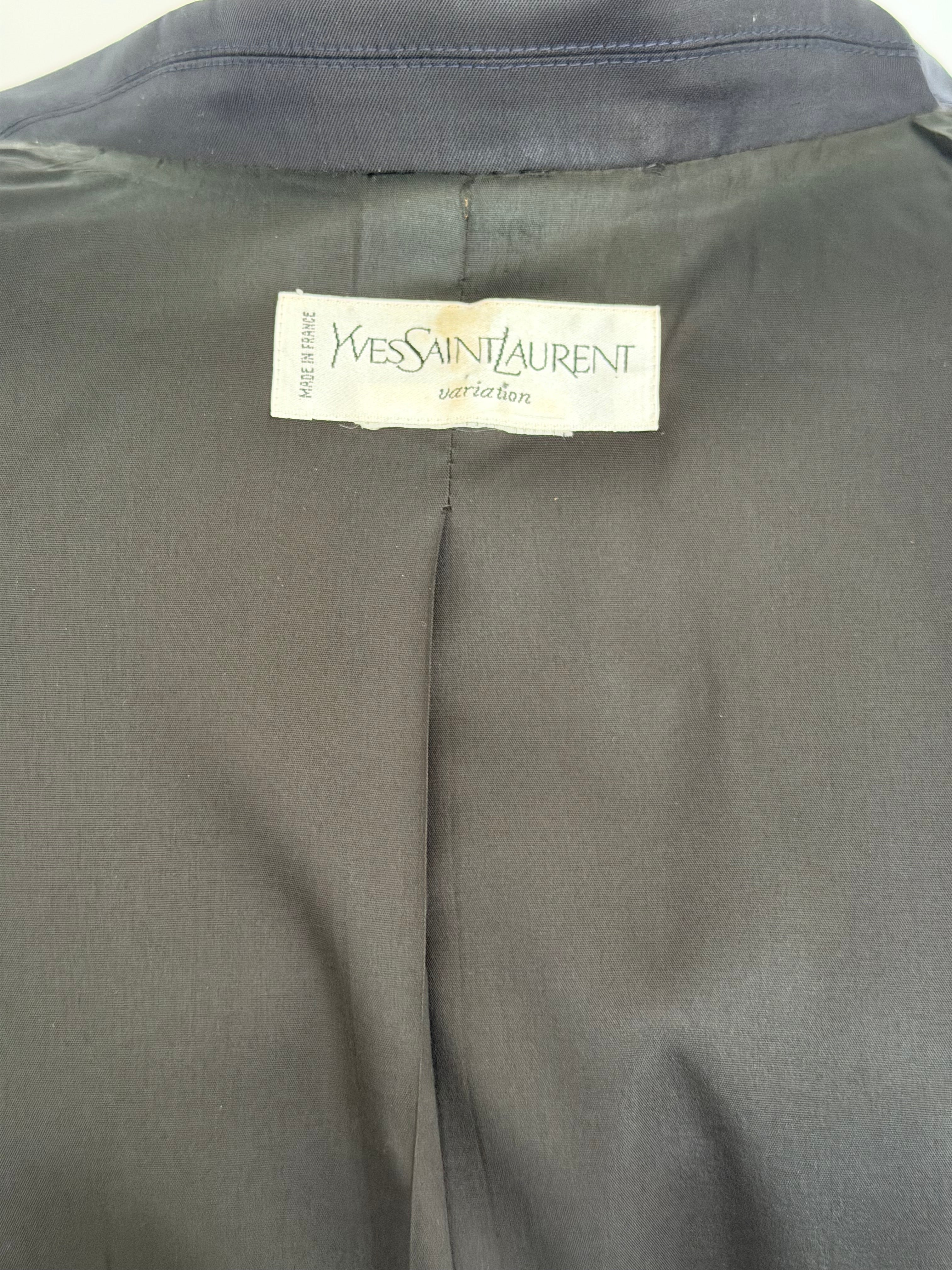 Vintage Yves Saint Laurent Black Double Breasted Blazer | YSL Tailored Jacket Made in France | Classic Power Suit
