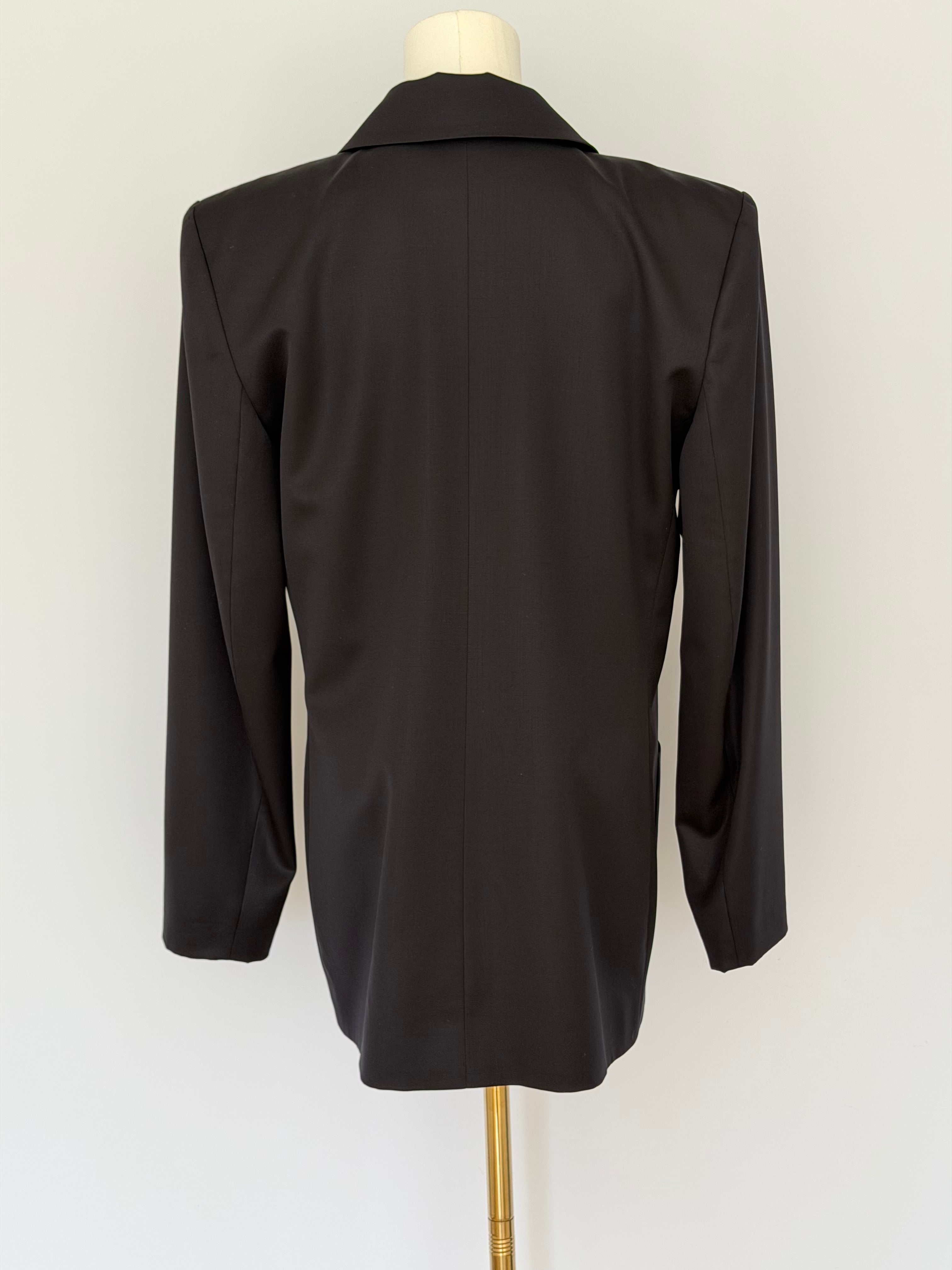 Vintage Yves Saint Laurent Black Double Breasted Blazer | YSL Tailored Jacket Made in France | Classic Power Suit