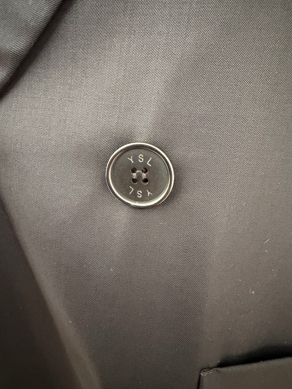 Vintage Yves Saint Laurent Black Double Breasted Blazer | YSL Tailored Jacket Made in France | Classic Power Suit