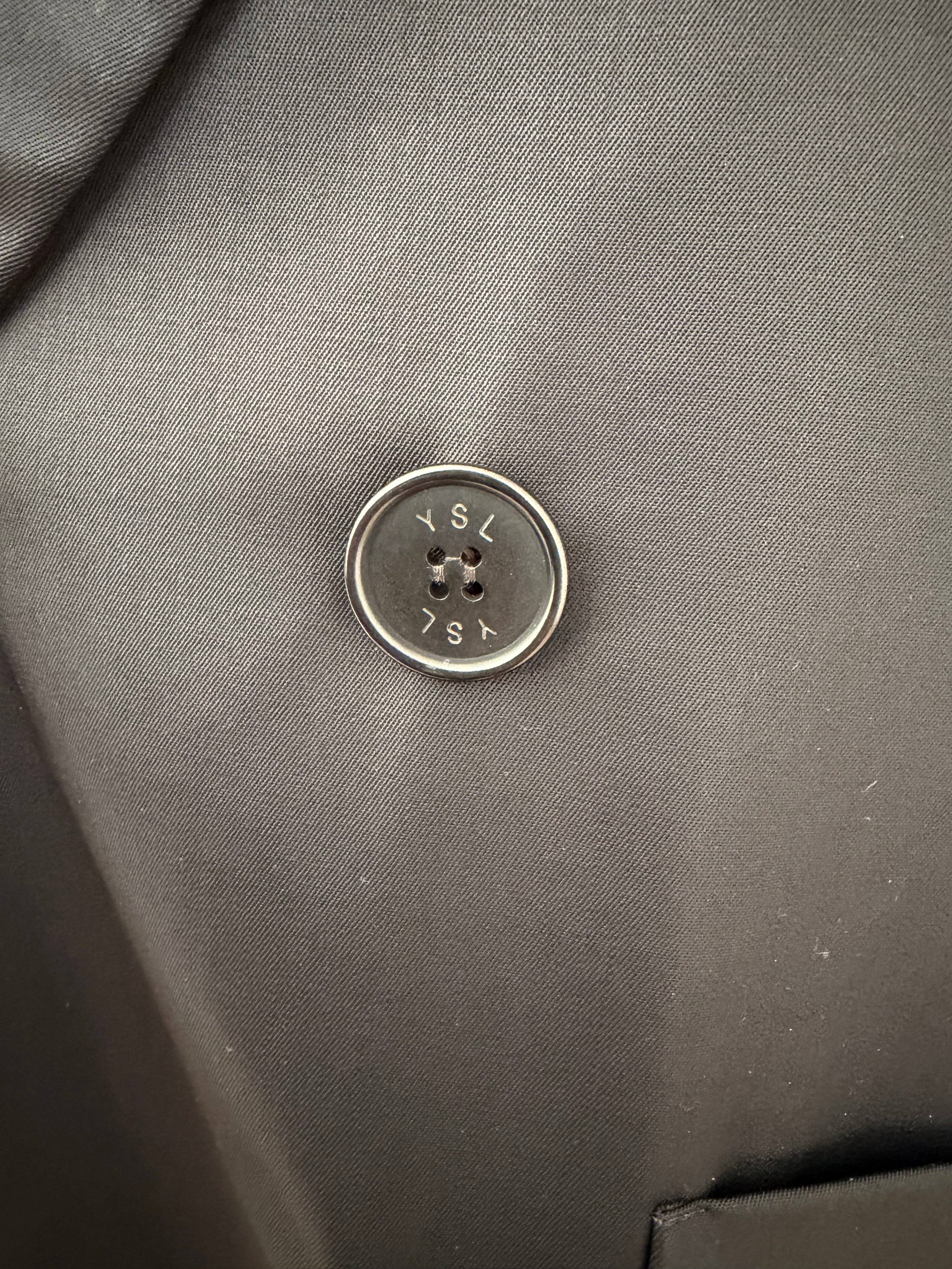 Vintage Yves Saint Laurent Black Double Breasted Blazer | YSL Tailored Jacket Made in France | Classic Power Suit