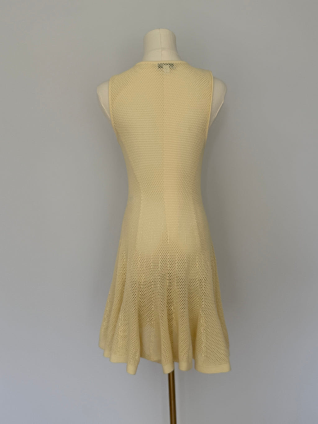 Alaïa Paris Cream Knit Flared Mini Dress | Iconic Fit & Flare Stretch Dress Size 40