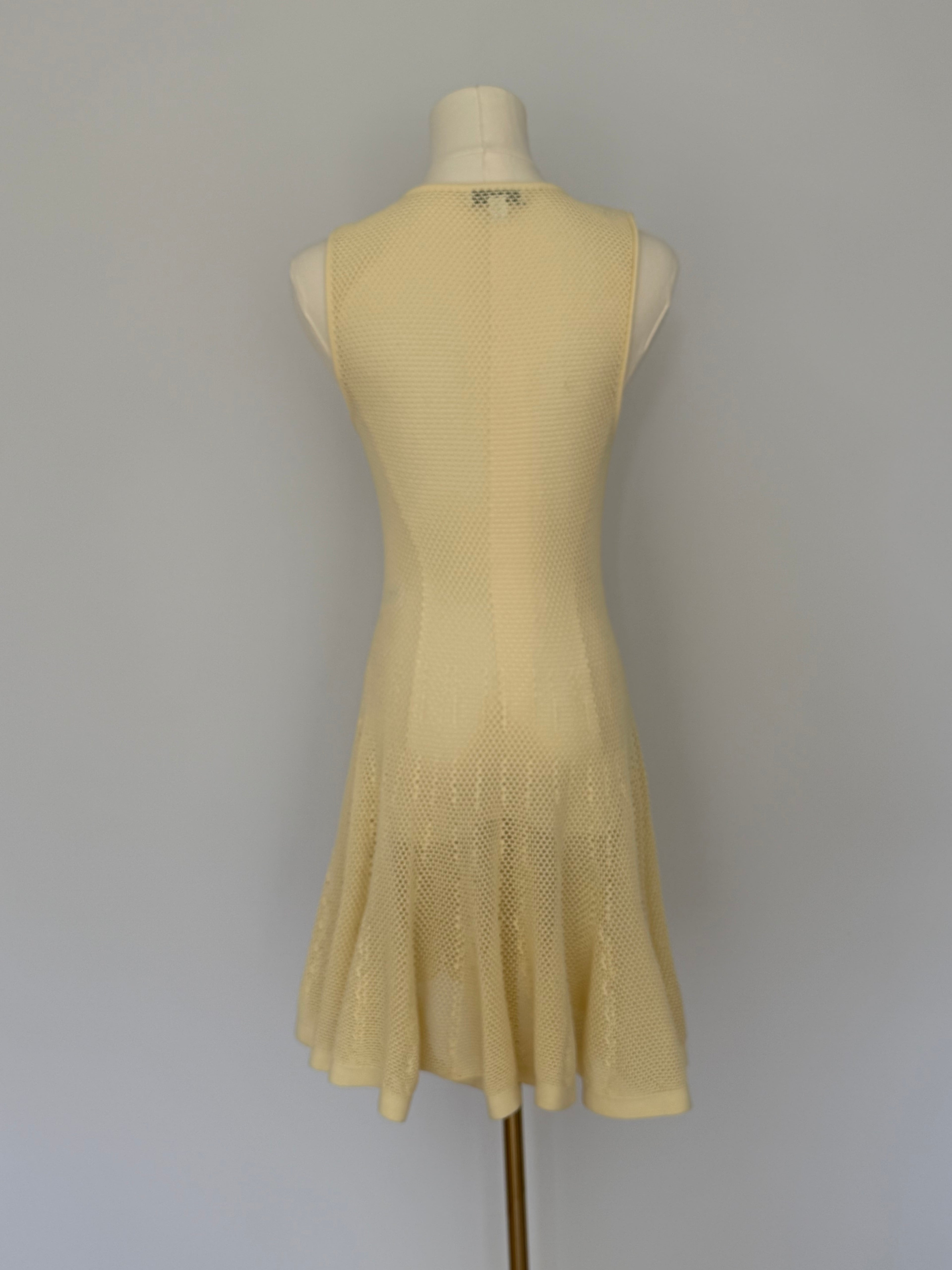 Alaïa Paris Cream Knit Flared Mini Dress | Iconic Fit & Flare Stretch Dress Size 40