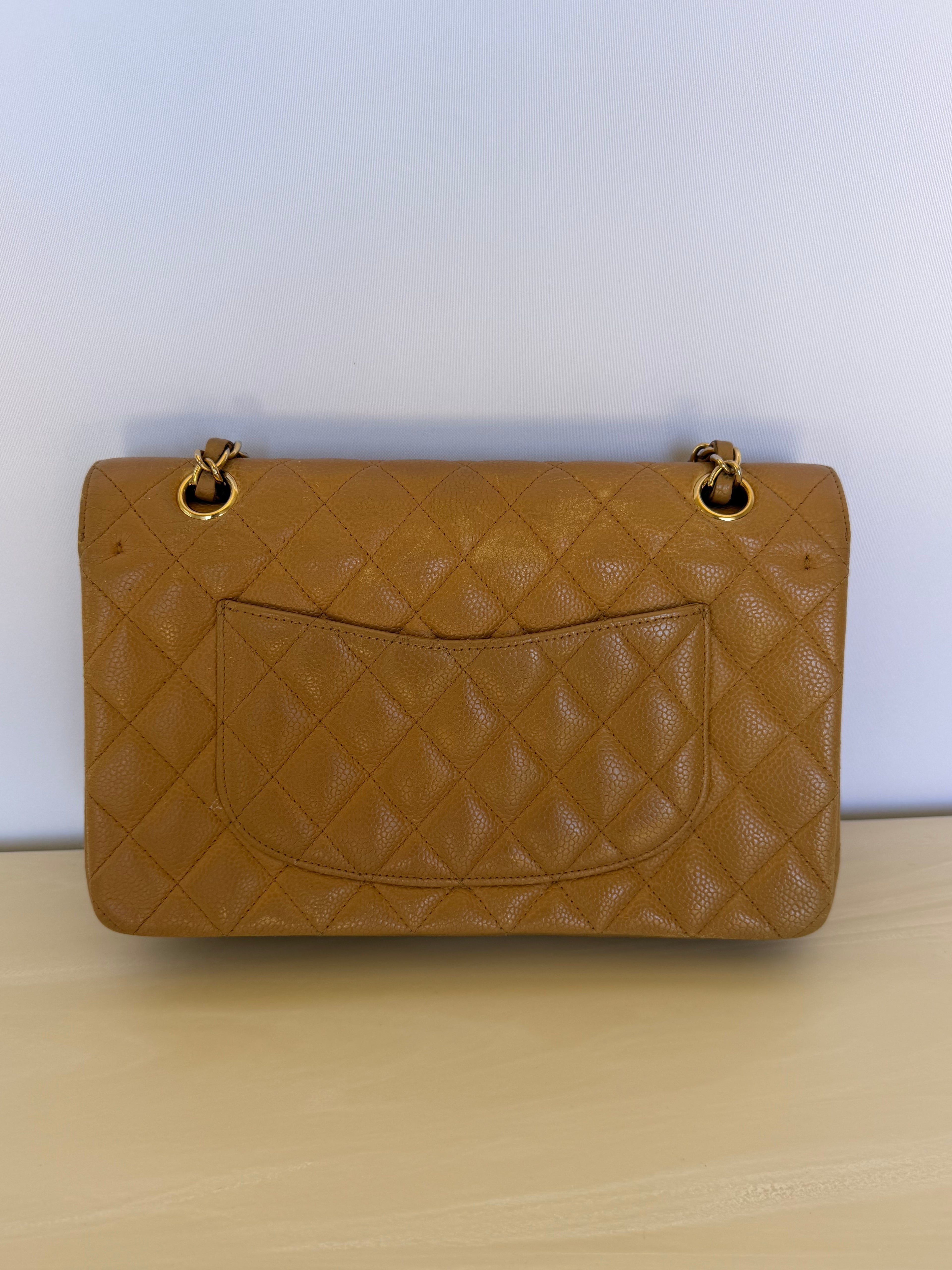 Chanel Medium Classic Flap Bag - Beige Caviar Leather