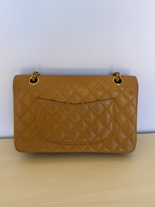 Chanel Medium Classic Flap Bag - Beige Caviar Leather