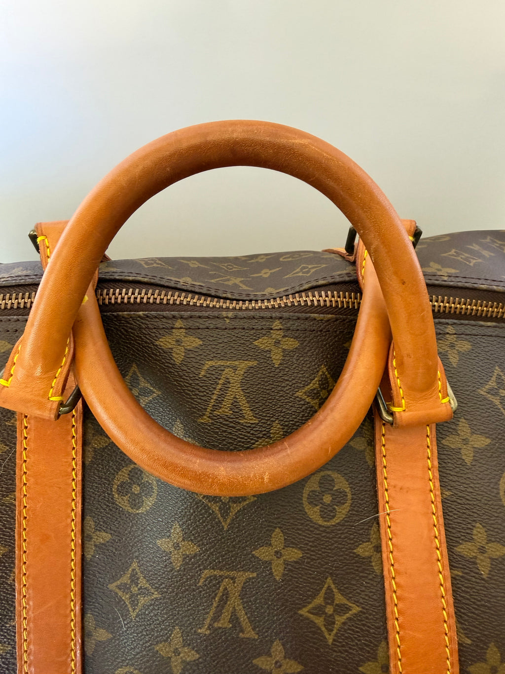 Louis Vuitton Vintage Monogram Keepall 60 Bandoulière Travel Duffel Bag with Strap