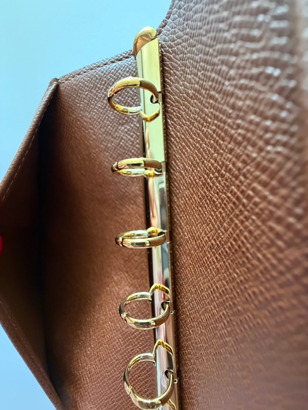 Louis Vuitton Monogram Agenda PM Ring Planner Cover Passport Holder LV Organizer Brown Canvas Gold Hardware Made in Spain