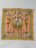 Hermès “Feux de Route” Silk Scarf 90cm Peach Gold Lantern Print Vintage Hermes Paris 100% Silk Made in France