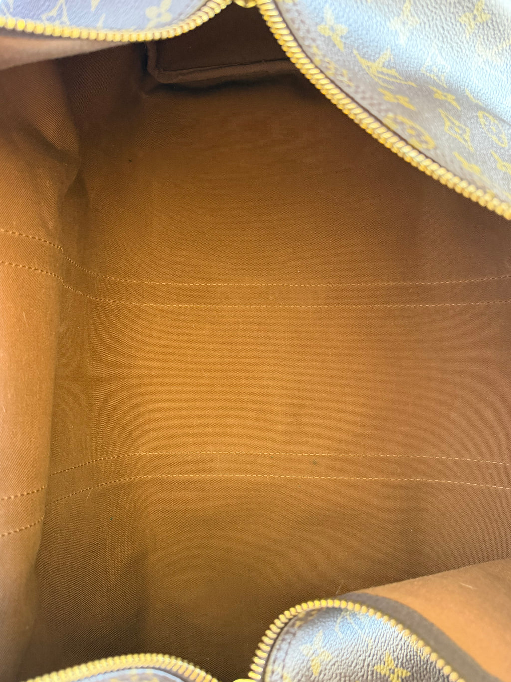 Louis Vuitton Vintage Monogram Keepall 50 Duffel Bag Travel Bag with Vachetta Leather Trim & Lock – Made in France