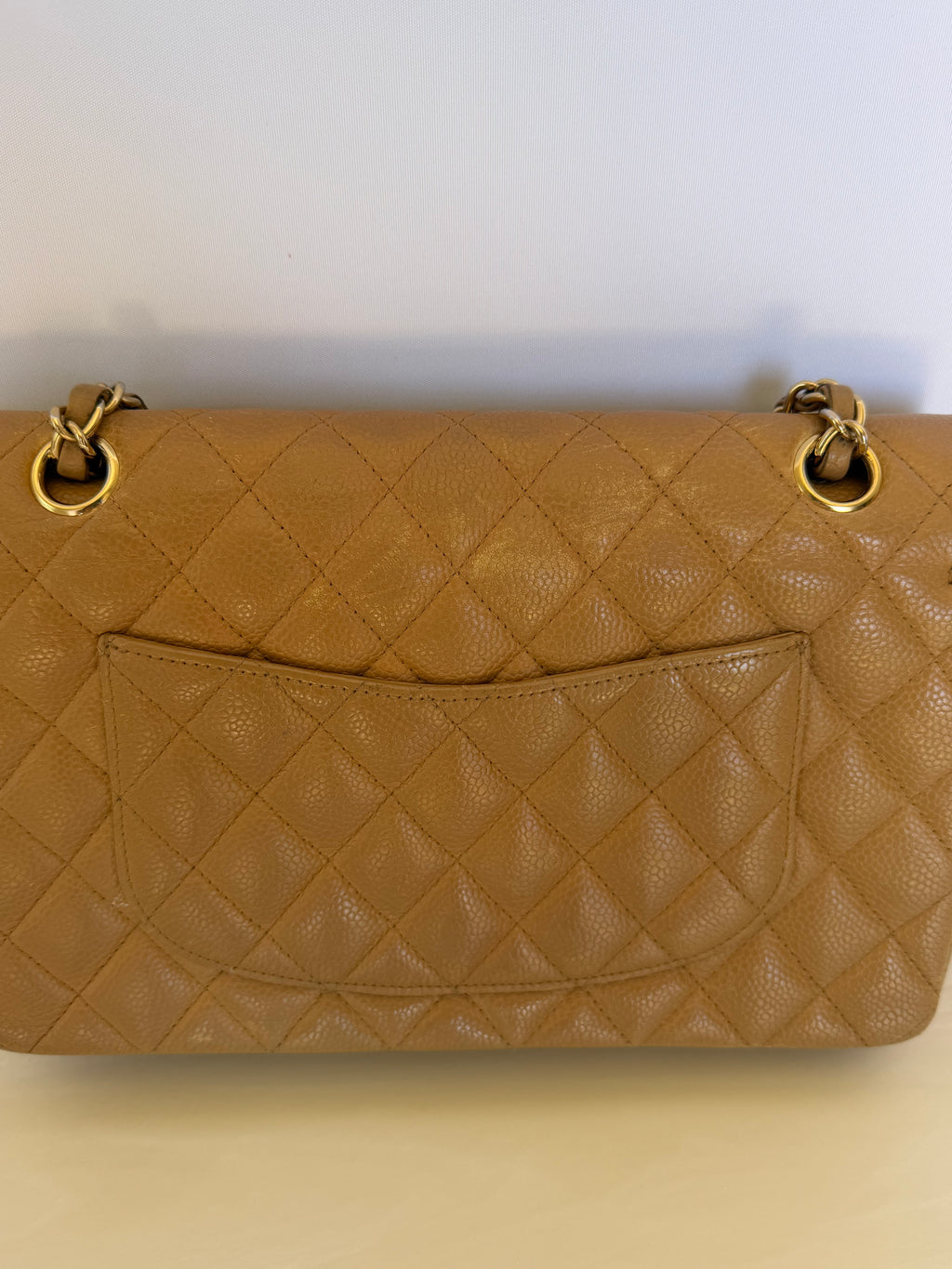 Chanel Medium Classic Flap Bag - Beige Caviar Leather